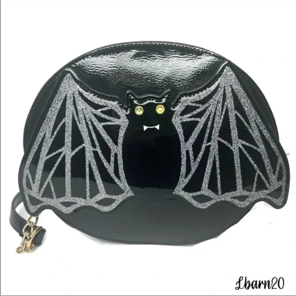 Betsey Johnson Bat Halloween Glitter GLAM Bag Purse NWT